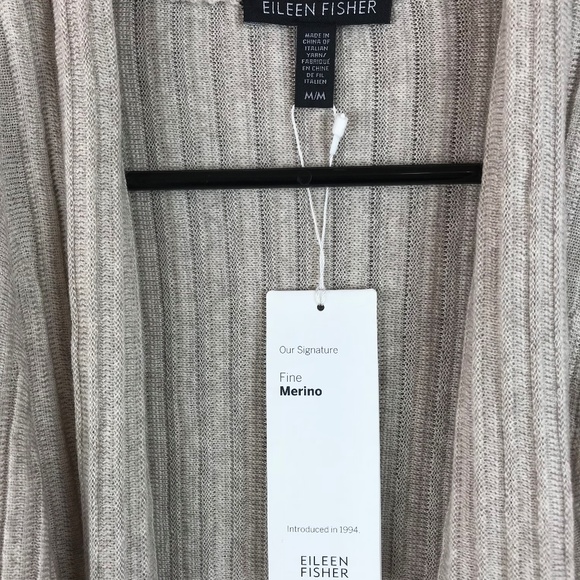 *SOLD* Eileen Fisher Merino Wool Long Cardigan BE9 - Picture 6 of 8